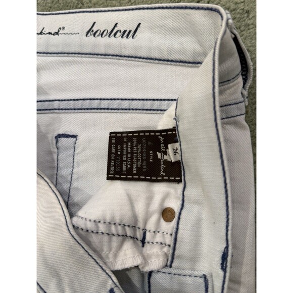 Vintage Seven 7 For All Mankind Jeans Sz 26 White Light Blue Bootcut Flare - Picture 6 of 9